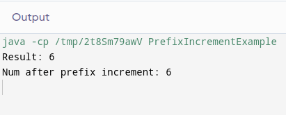 Prefix Increment(++Variable)